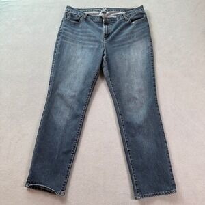 W62 Jeans Womens 16 Modern Fit Straight Leg Blue Denim Medium Wash Faded Pants